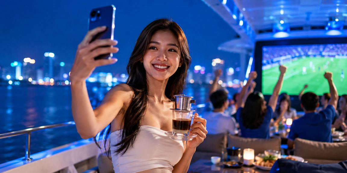 Người chơi trải nghiệm casino trên di động tại Đà Lạt bên tách cà phê buổi sáng