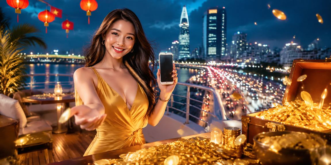 Người dùng dùng điện thoại tham gia casino trực tuyến tại lễ hội TP. Hồ Chí Minh