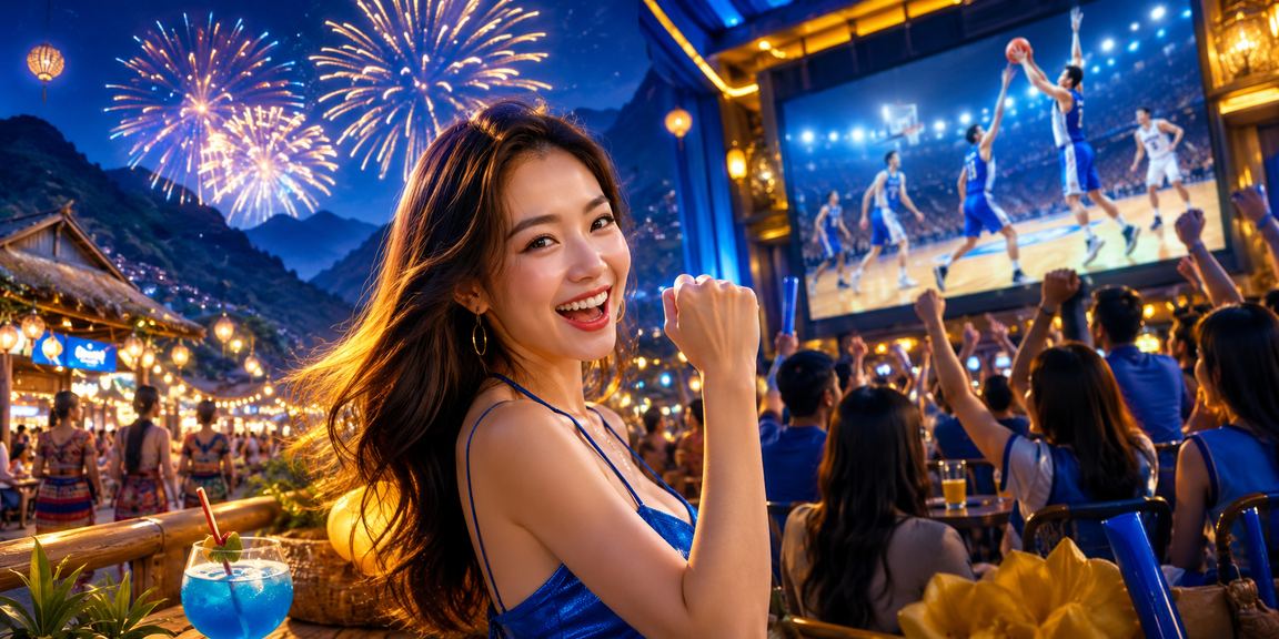 Người dùng tại Sapa xem thông tin cá cược bóng rổ trên điện thoại trong không khí lễ hội